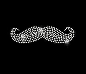 Mustache Rhinestone Transfer 7' W x 2' H 34099